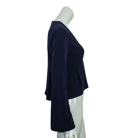 INTERMIX Women's Bell Sleeve Vneck Bouse Blue Size Small - Picture 8 of 8